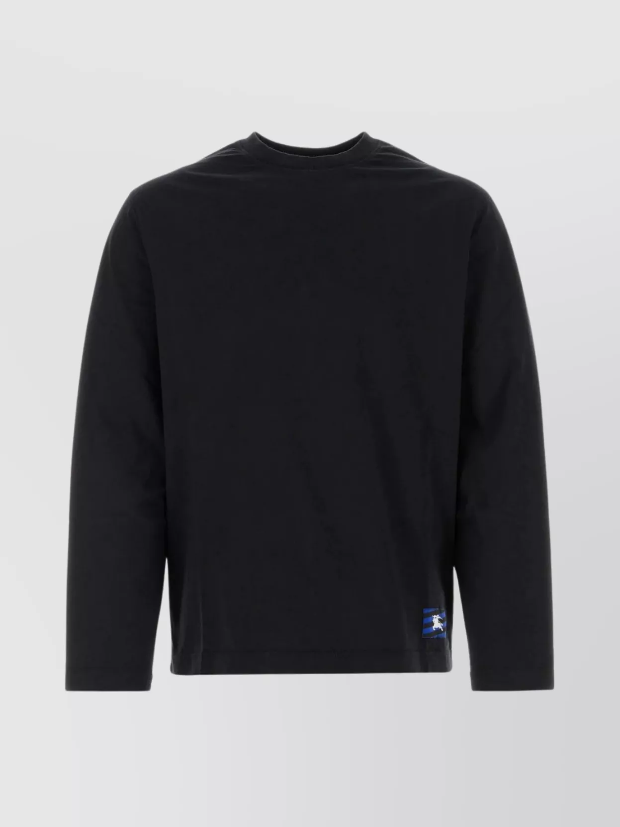 Burberry Cotton Crew Neck Sweater In Black