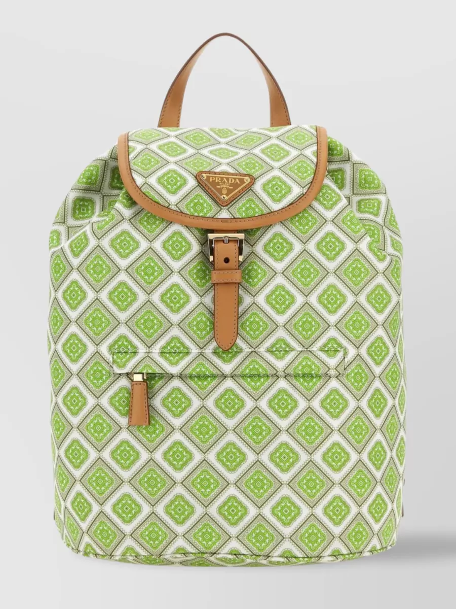 Shop Prada Adjustable Strap Re-nylon Backpack In Green