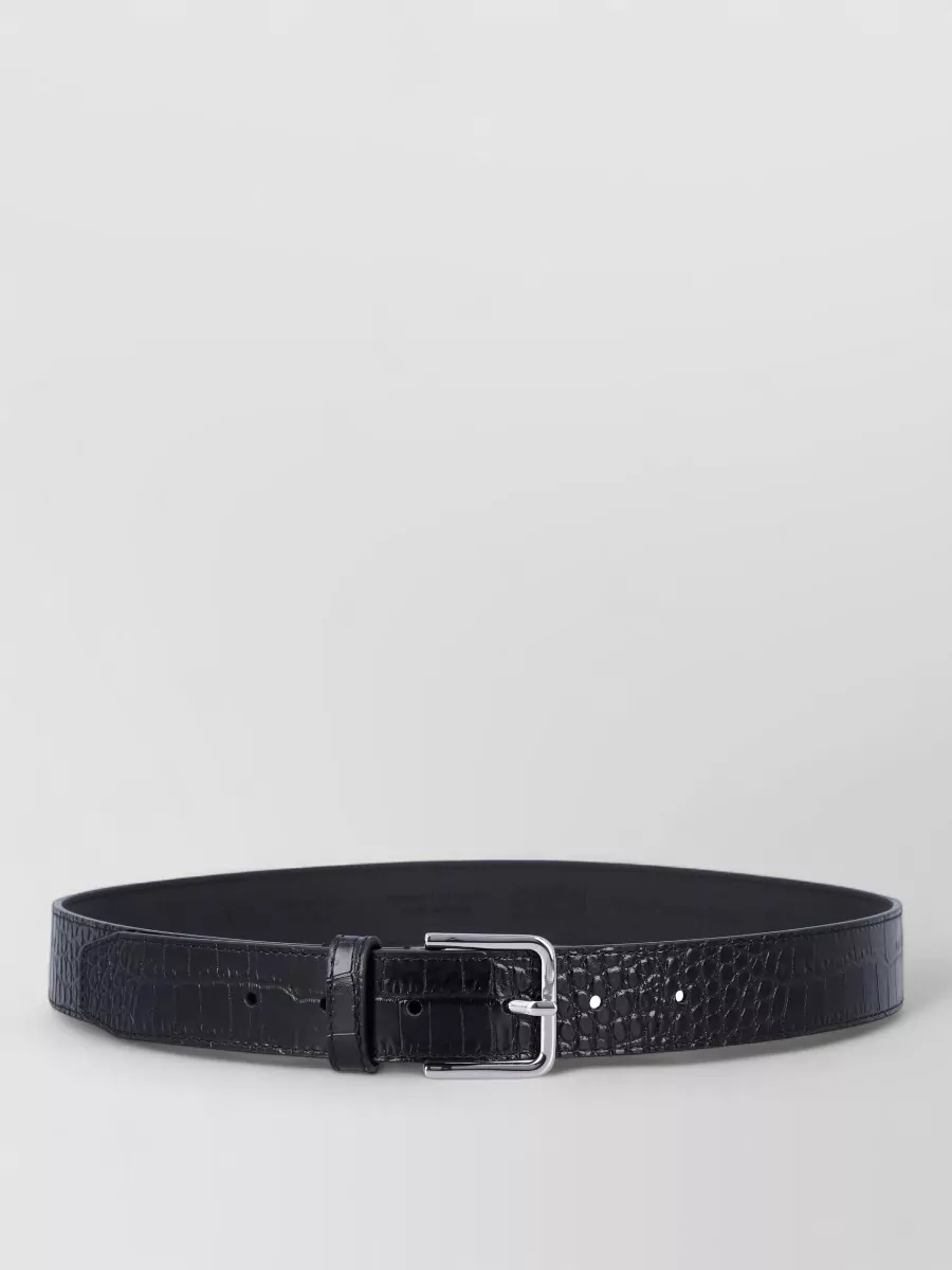 The Frankie Shop Patent Leather Croc Embossed Belt