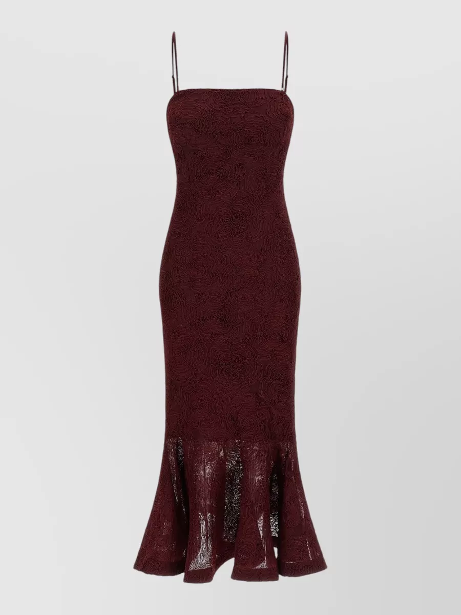Rotate Birger Christensen floral appliqué off-the-shoulder sleeveless midi dress