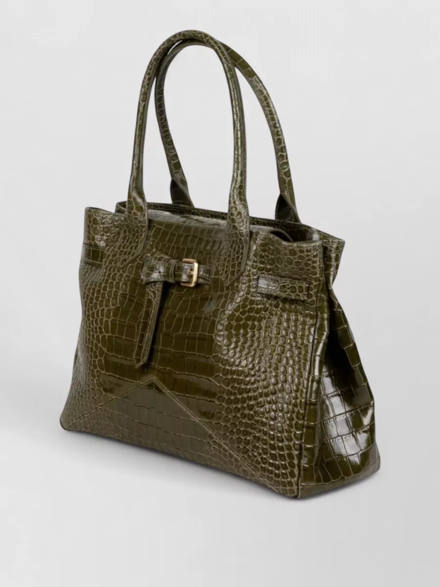 Ballantyne Leather Croc-Embossed Tote Bag