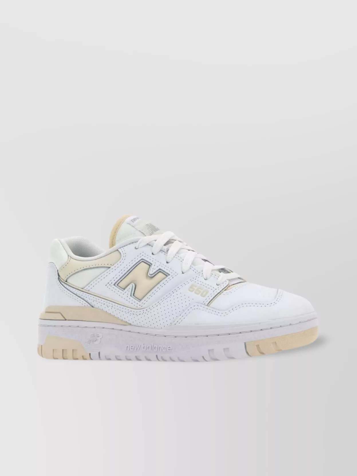New Balance Leather Sneakers 550 Perforated Toe Rubber Sole In White