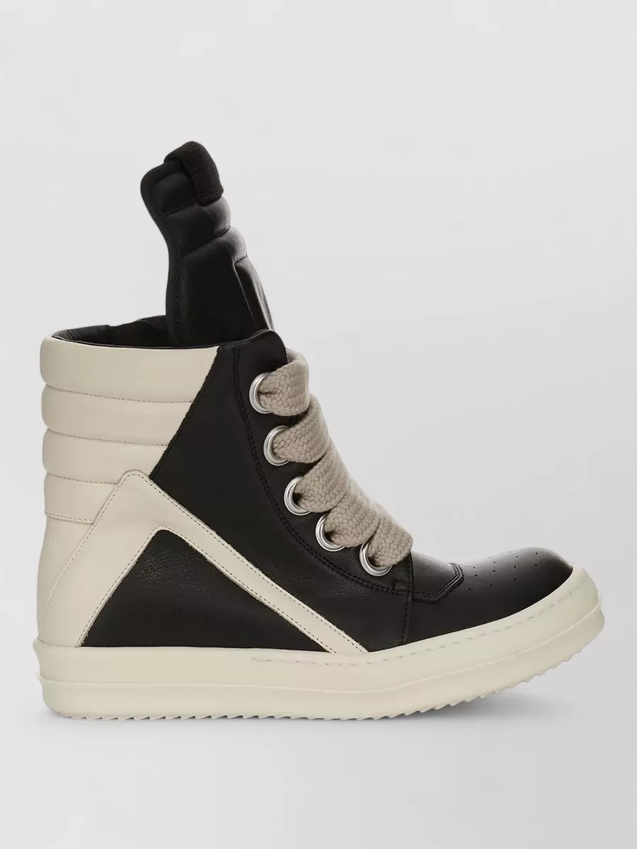 Rick Owens Geobasket High Top Sneakers Extended Tongue