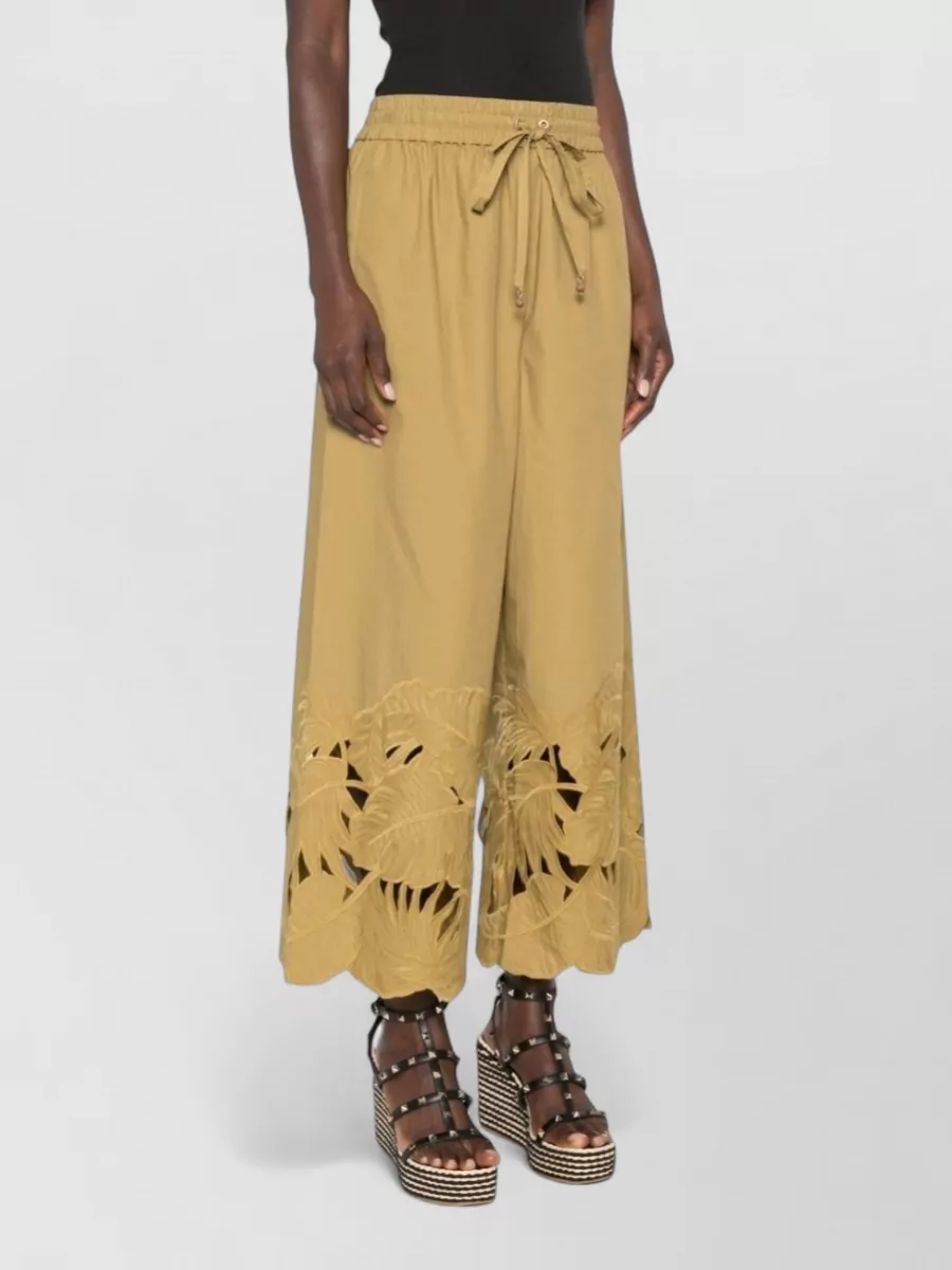 Zimmermann Embroidered Cotton Cutout Tailored Shorts