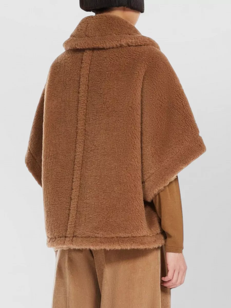 Max Mara Alpaca Wool Silk Boxy Cape Jacket
