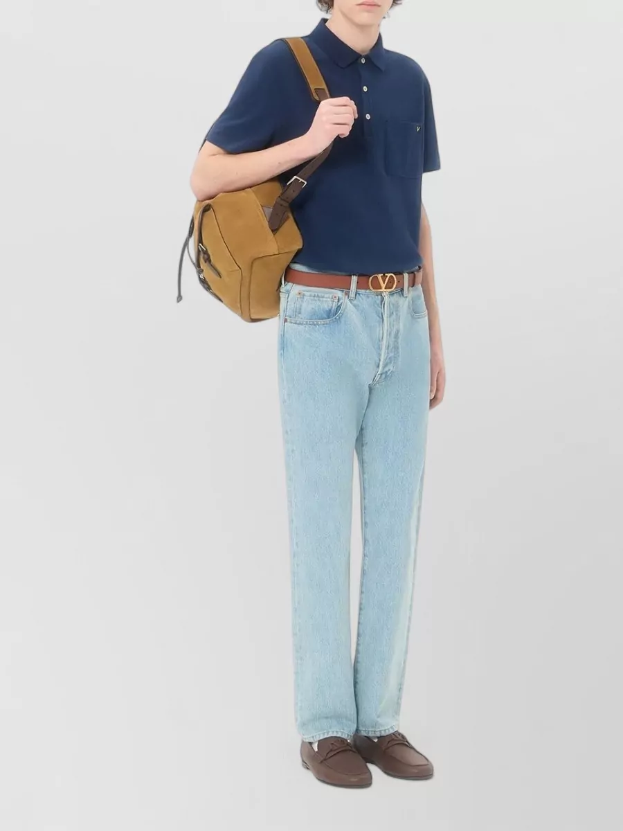 Valentino Garavani Piqué Cotton Short-Sleeve Polo Shirt