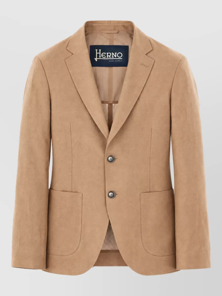 Herno linen single-breasted suit jacket