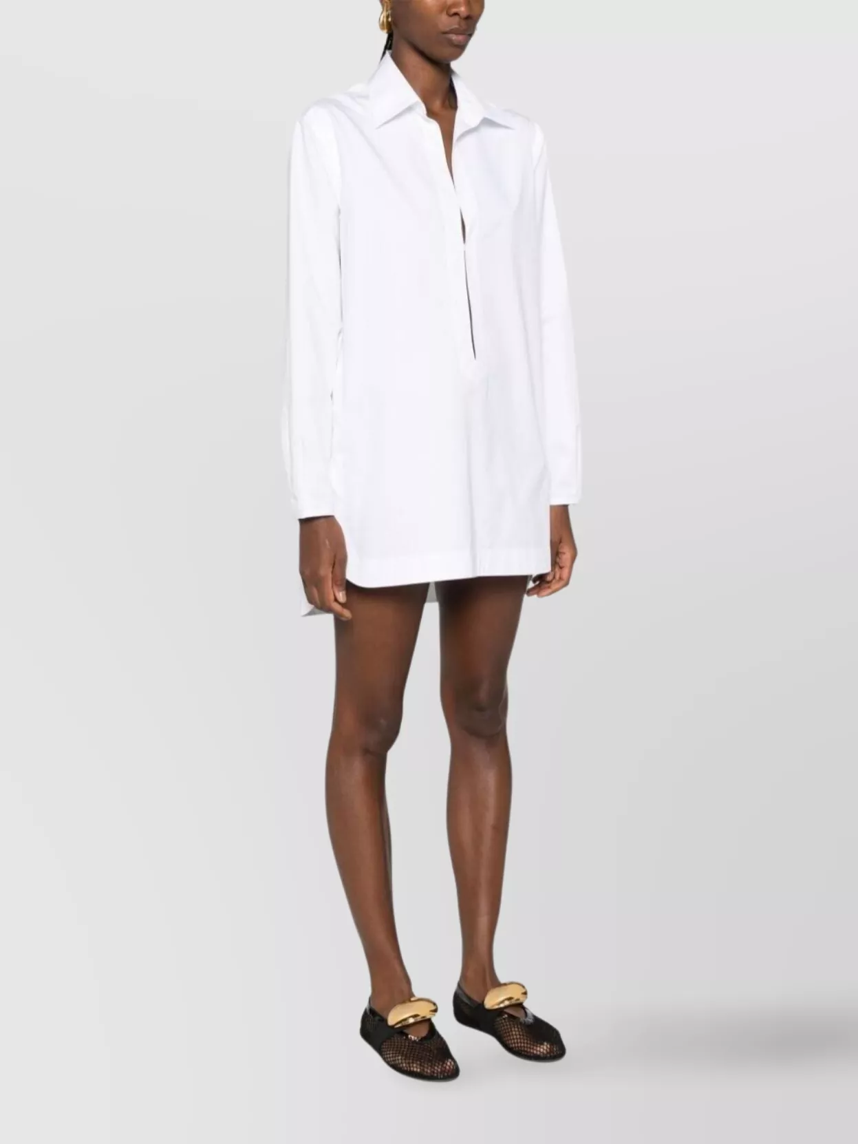 Alaïa Cotton Poplin Tunic Blouse