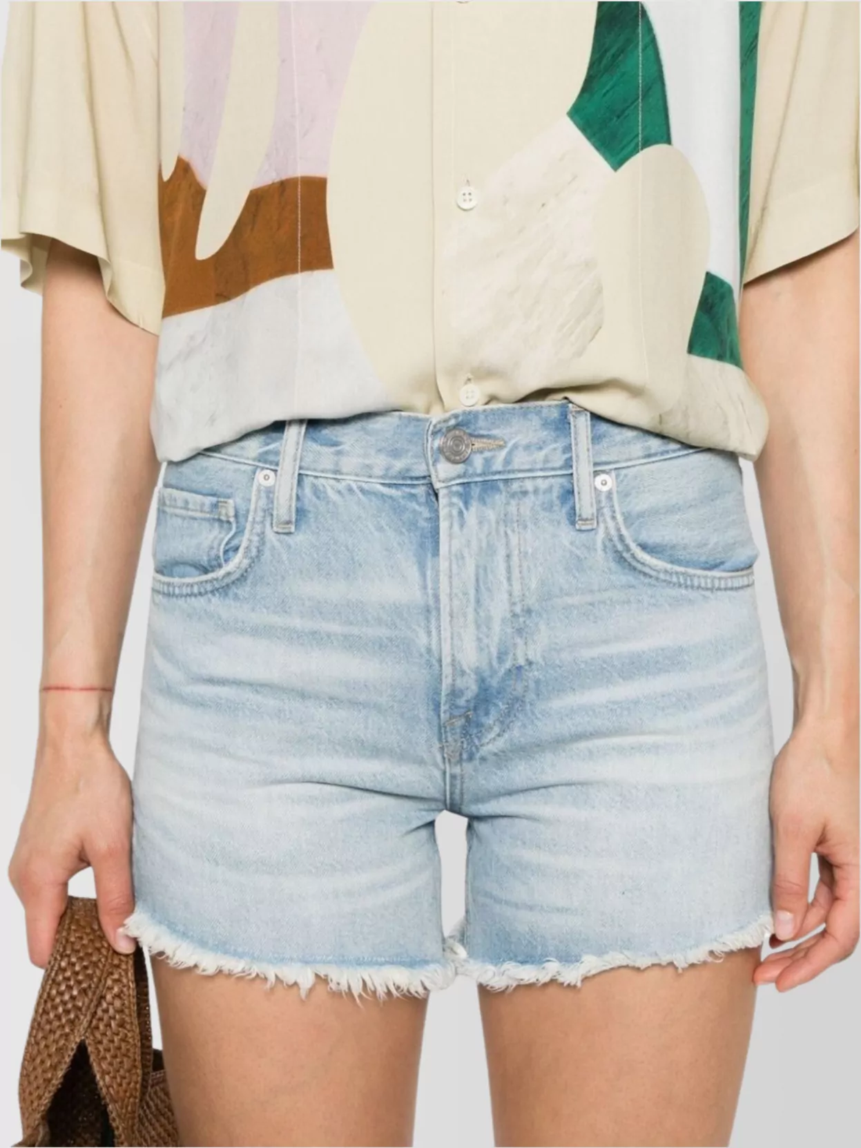 Frame High Waisted Denim Shorts