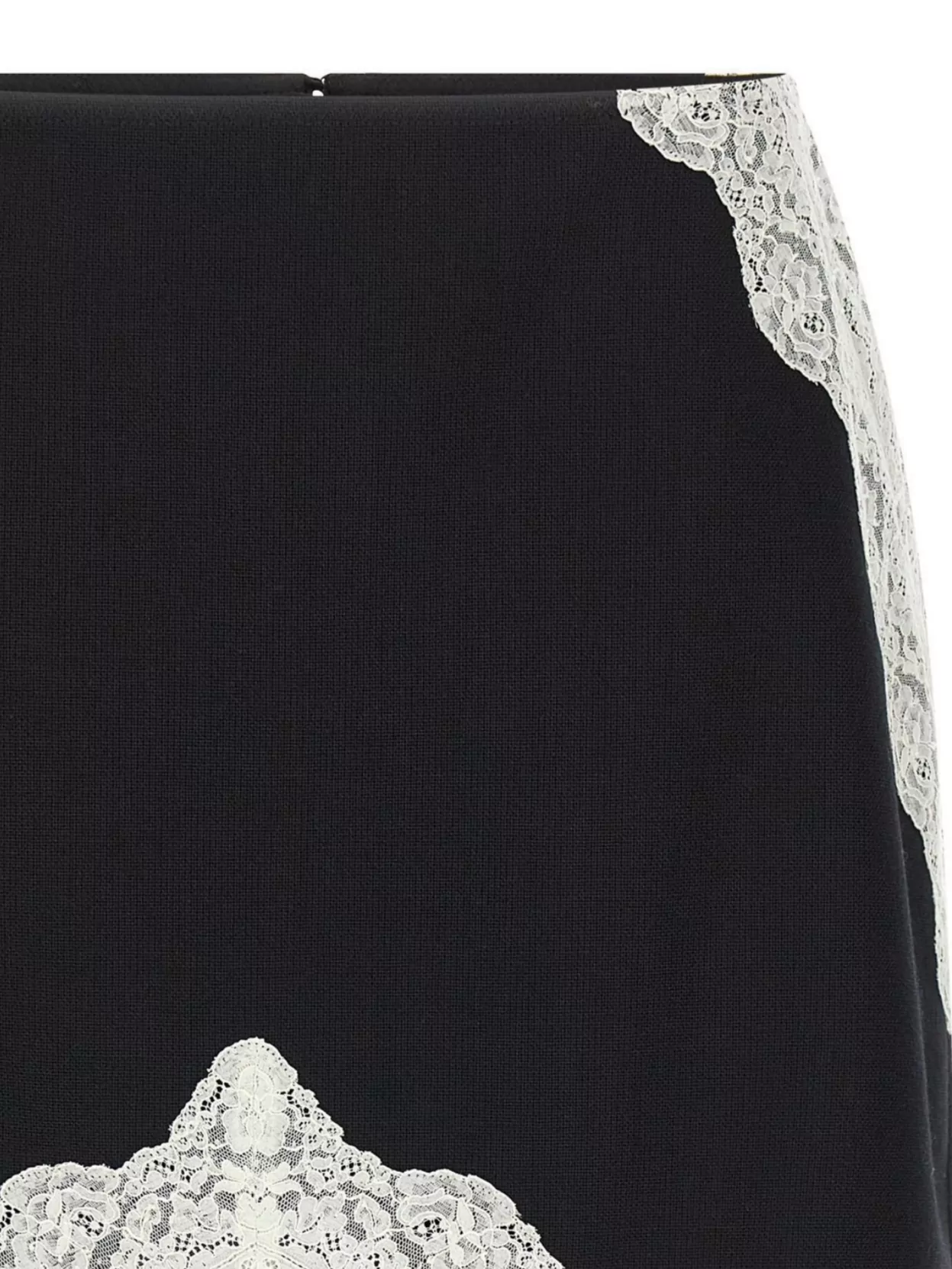 Jil Sander Asymmetric Lace Wool Skirt With Sheer Overlay