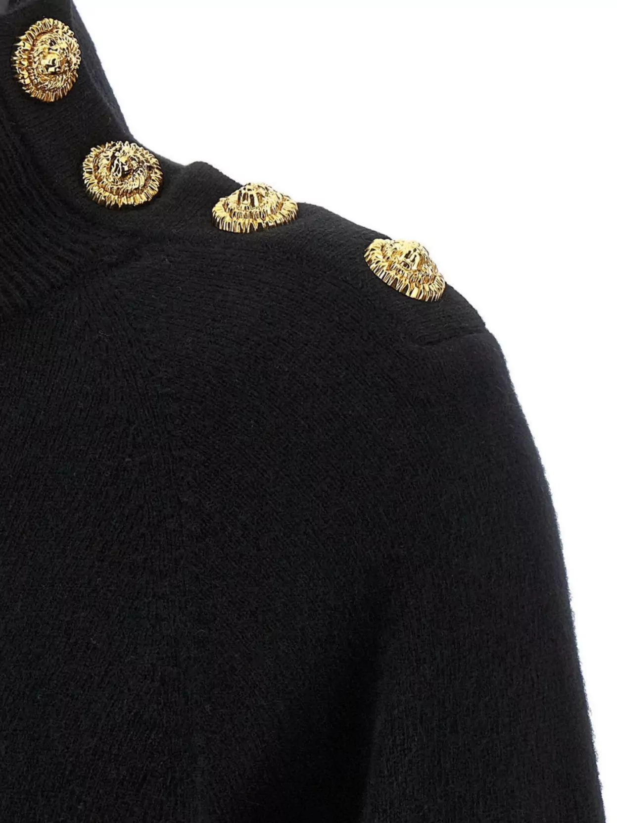 Balmain Turtleneck Cashmere Wool Knit Sweater