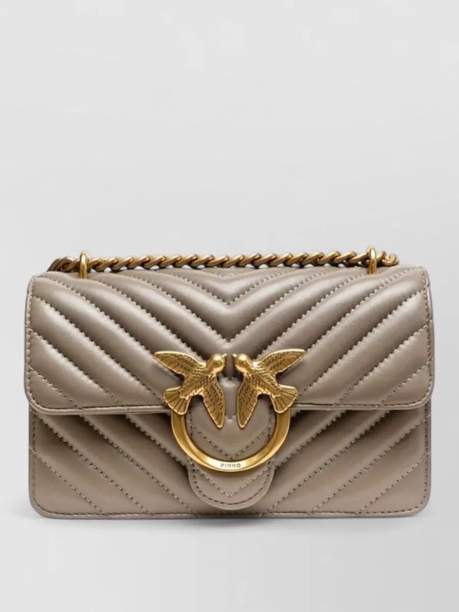 Pinko love bag one mini leather quilted clutch bag