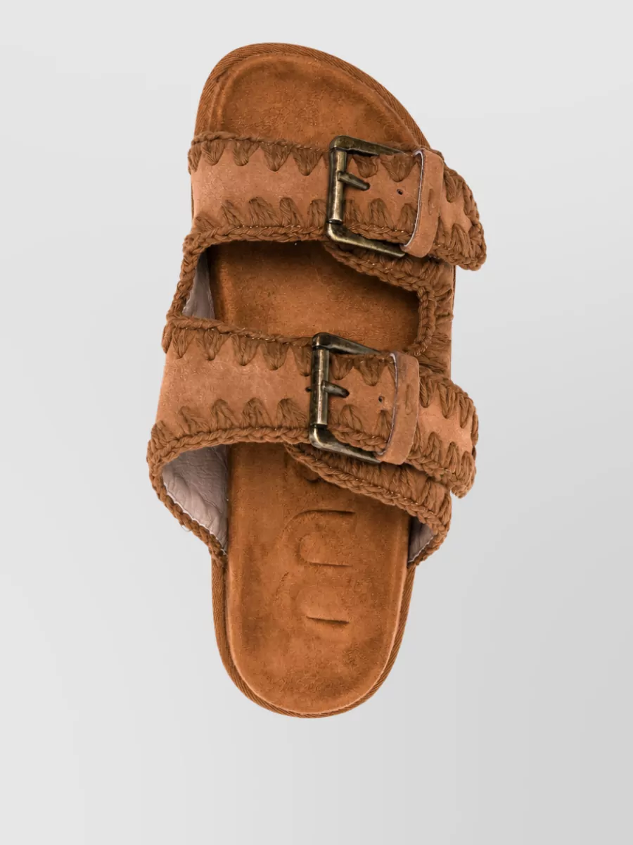 Mou Suede Double Buckle Sandals