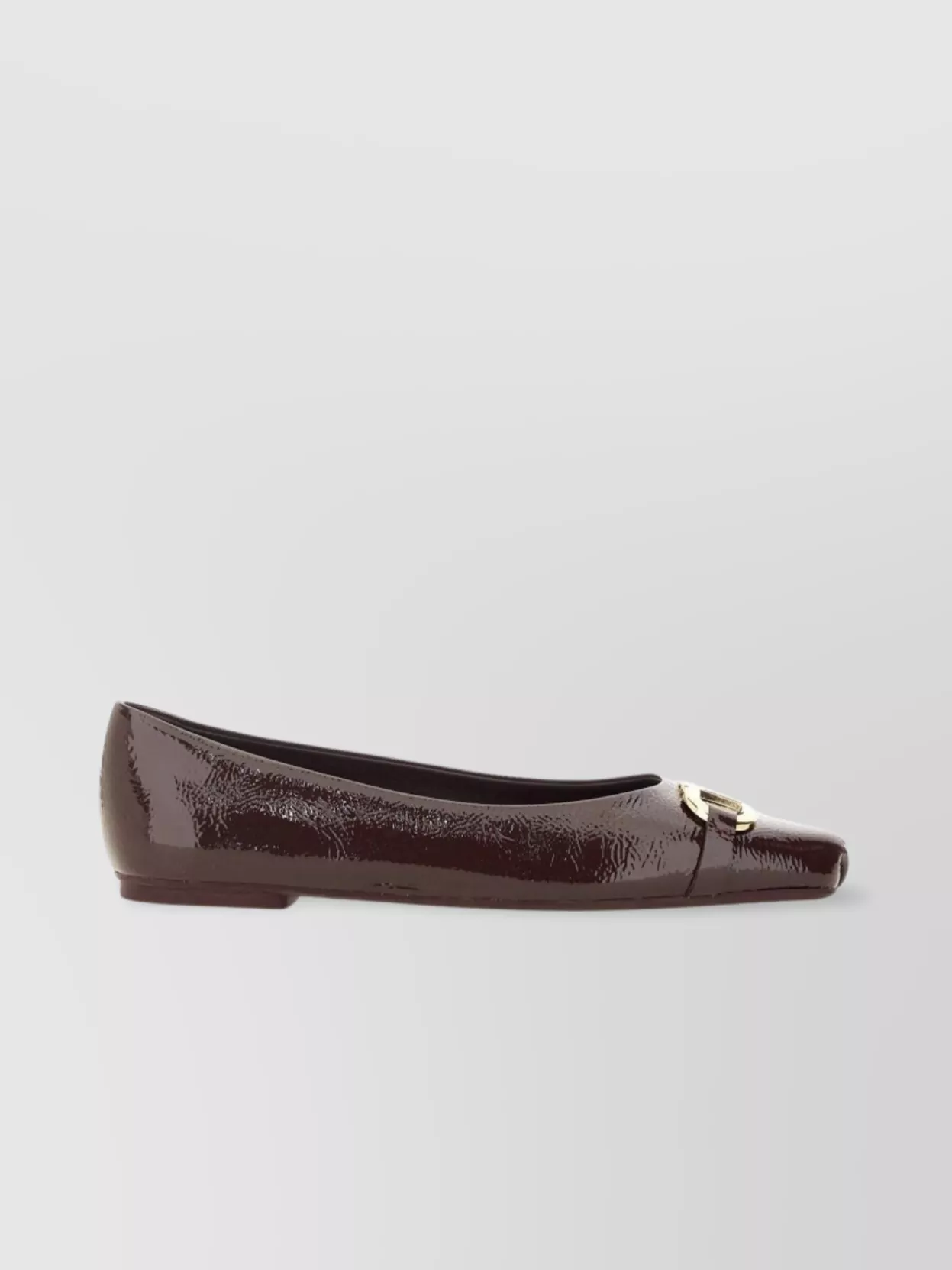 Ferragamo Patent Flat Sole Ballerina Round Toe