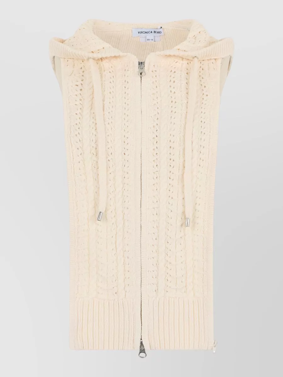 Veronica Beard hooded sleeveless zip jacket