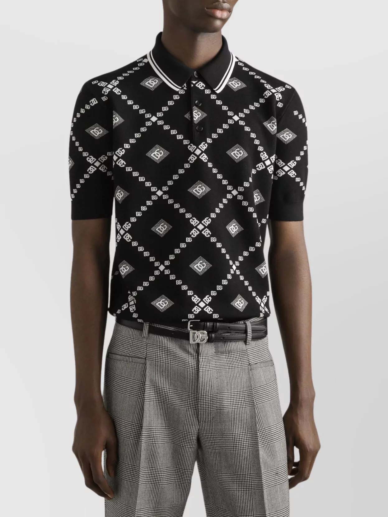 Dolce&Gabbana Jacquard Pique Polo Shirt