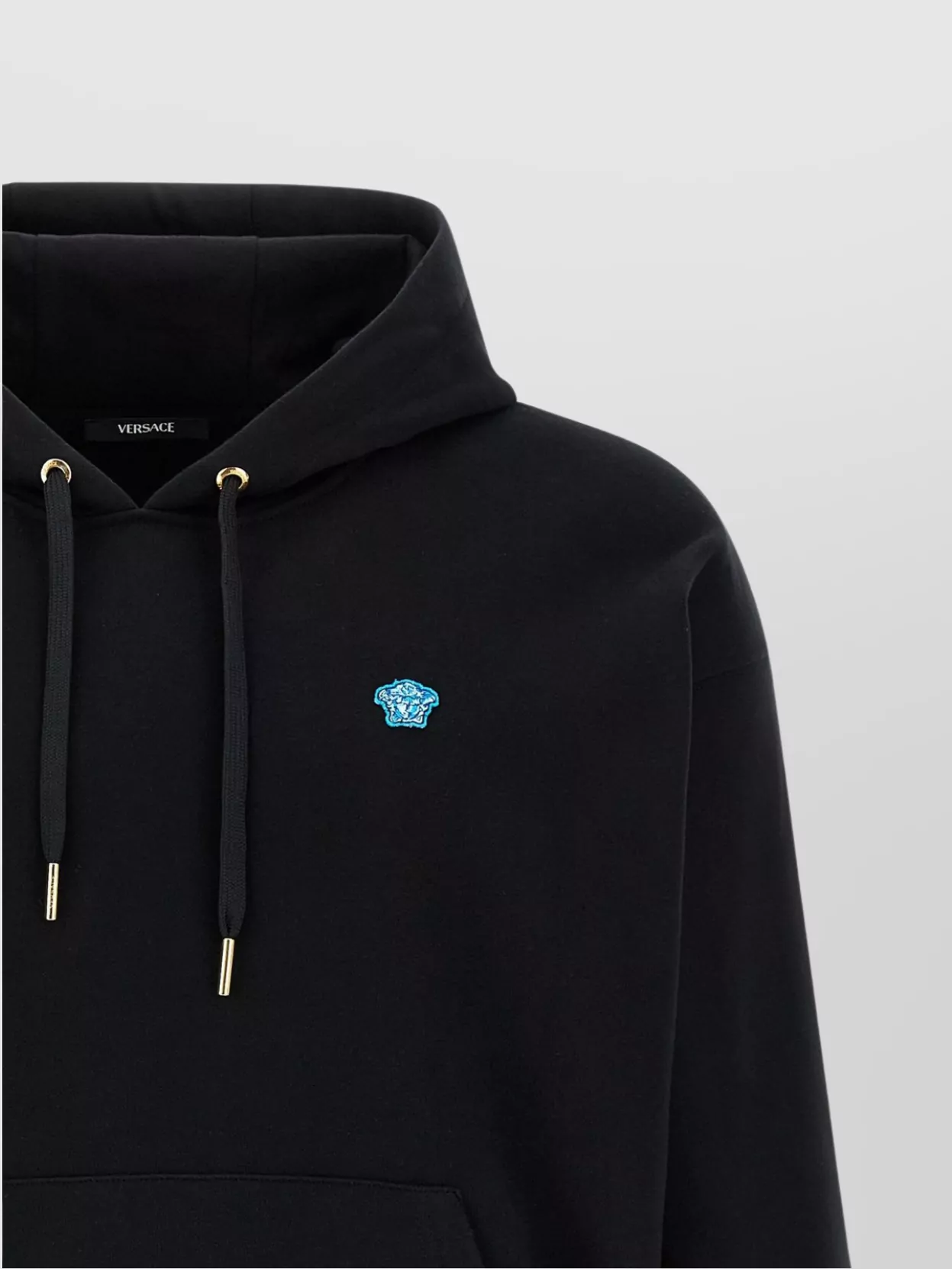 Versace 'Medusa' Patch Hoodie With Drawstring Hood