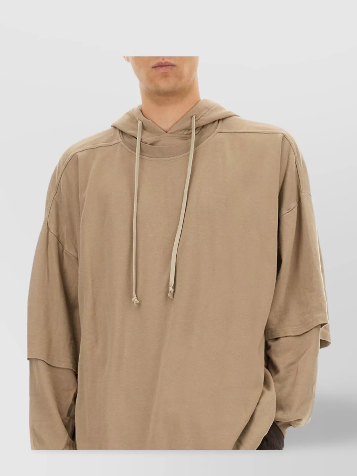 Rick Owens Drkshdw Oversized Hooded Sweater Drawstring Detail