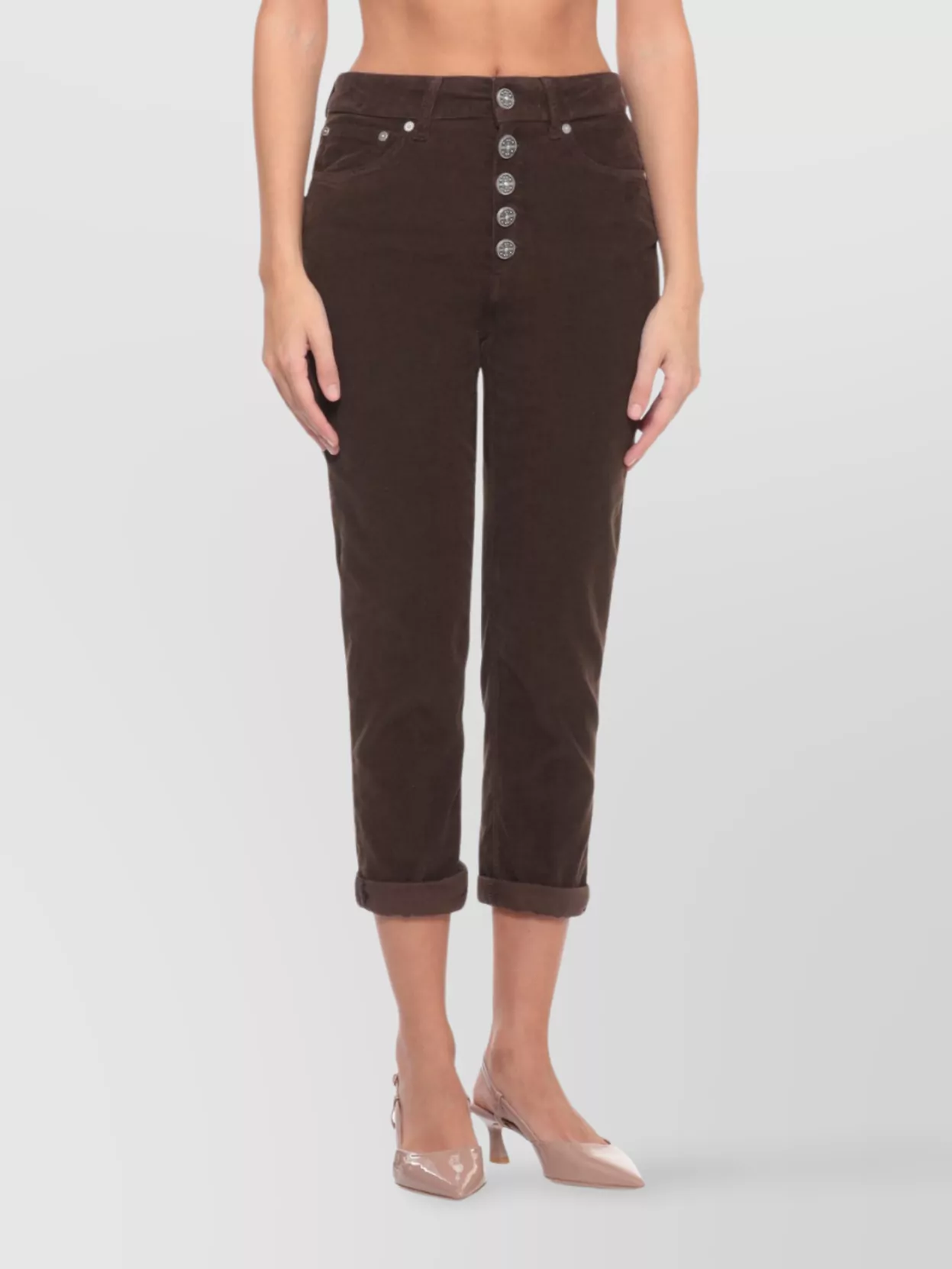 Dondup Women's Corduroy Straight Leg Trousers