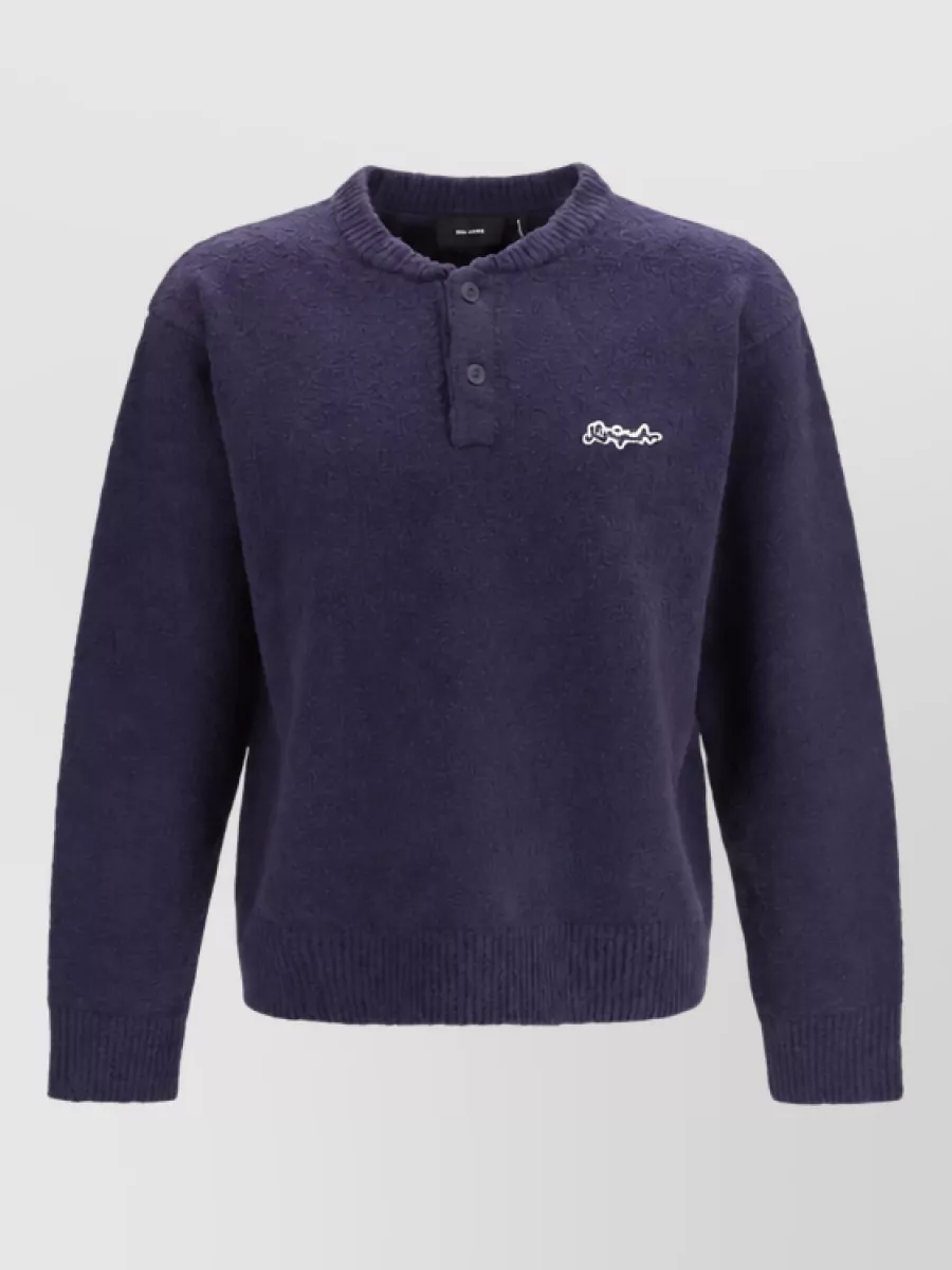Axel Arigato ribbed henley neck textured knit sweater