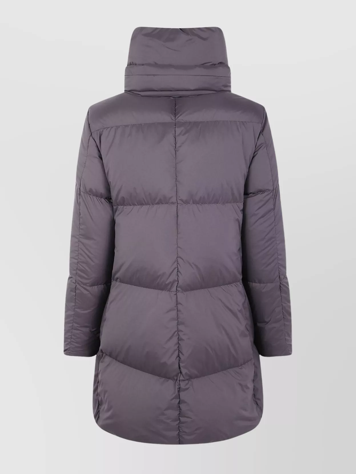 Herno A-shape Quilted Jacket High Collar In Brown