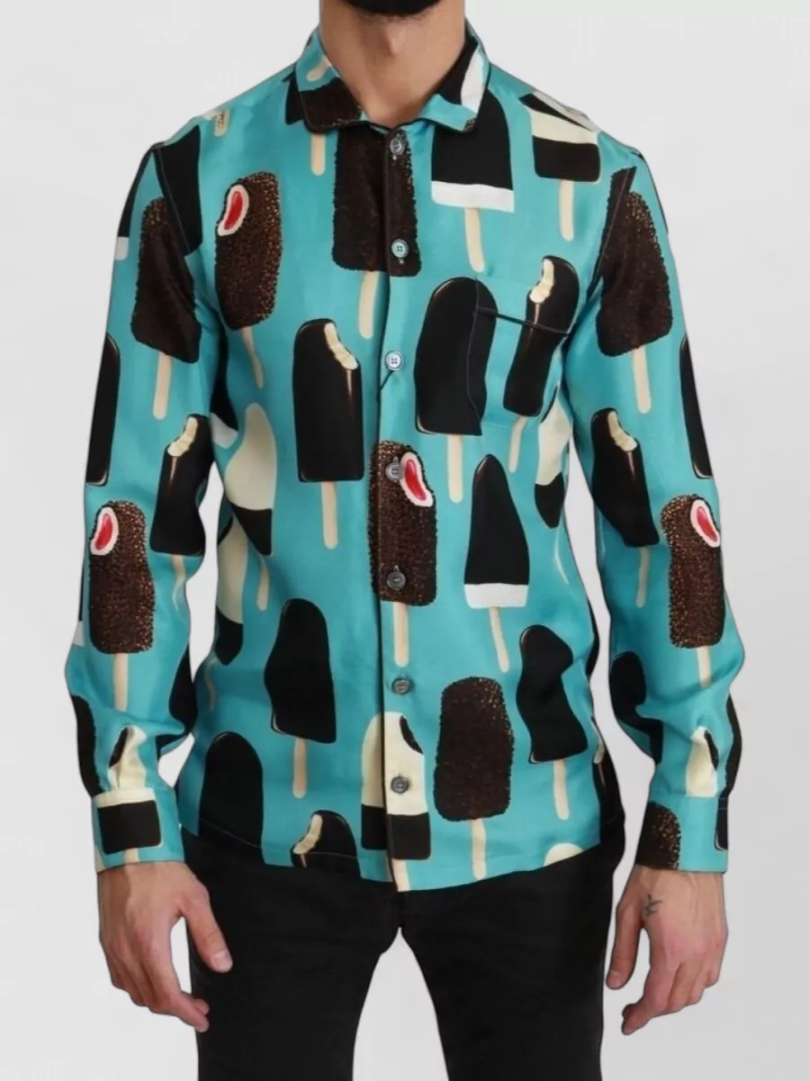 Dolce&Gabbana Silk ice-cream print shirt