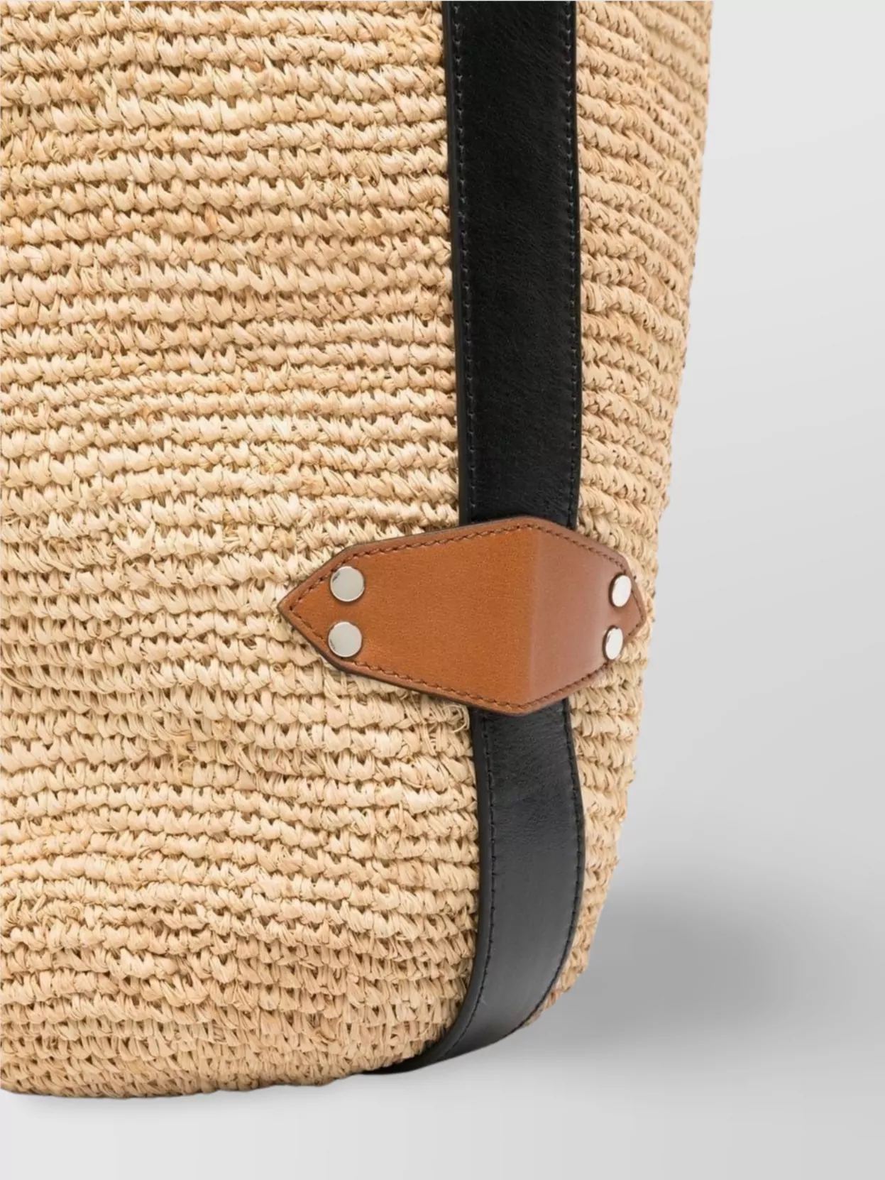 Isabel Marant Raffia Shoulder Bag Leather Trim