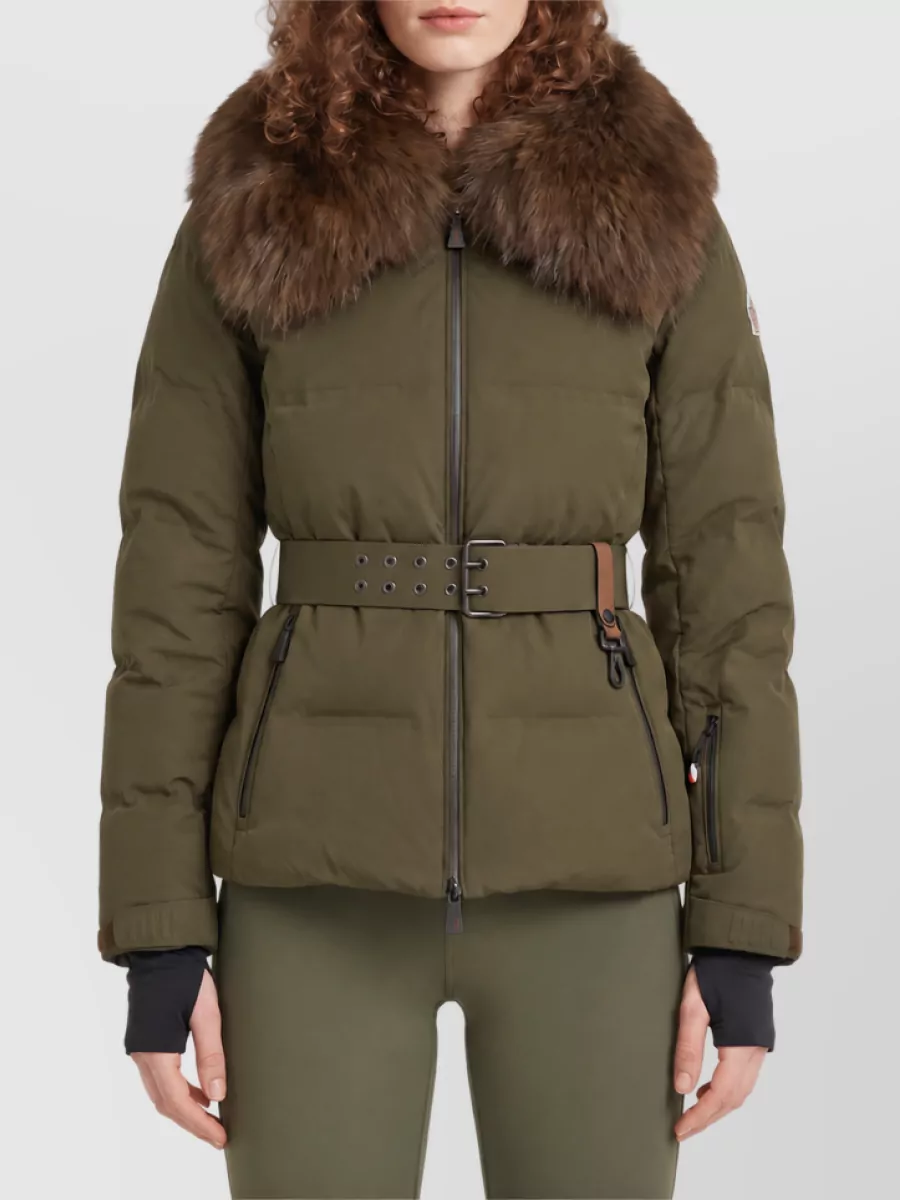 Moncler Grenoble Down belted short parka coat