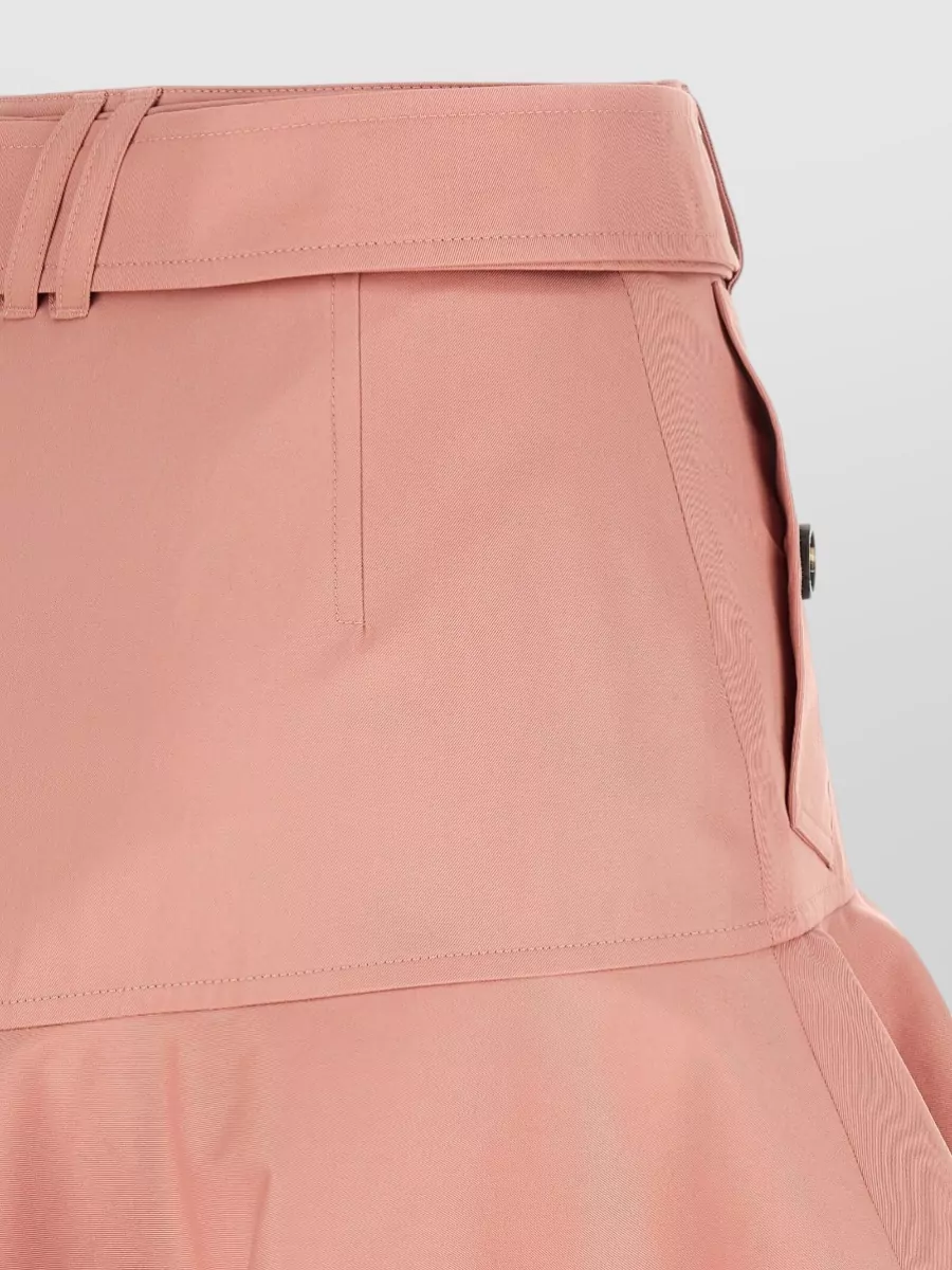 Burberry Cotton High-Rise Asymmetric Mini Skirt