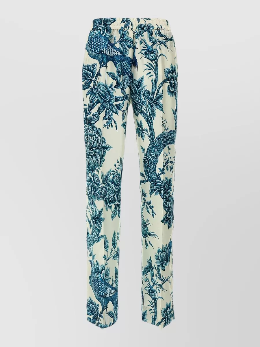 F.r.s For Restless Sleepers Silk Floral Print Straight-Leg Trousers