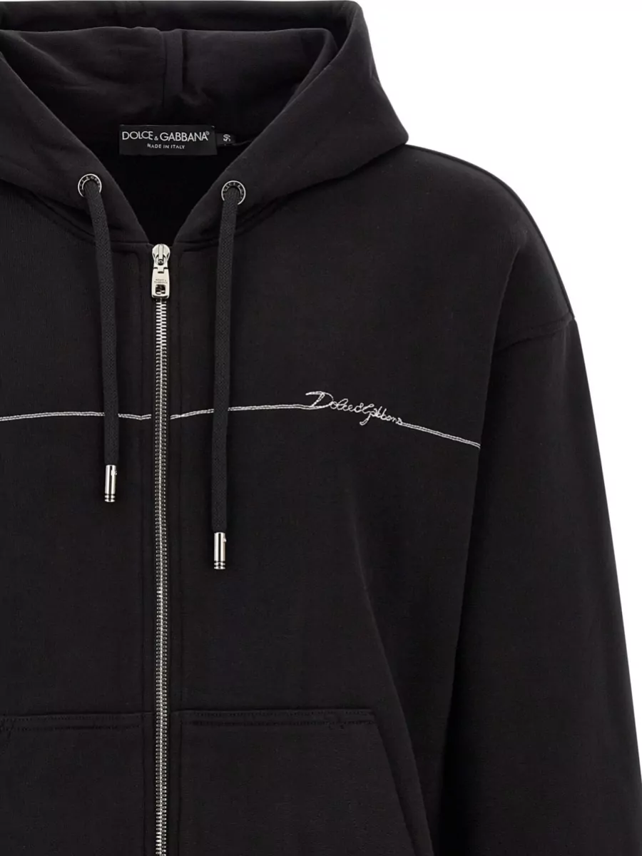 Dolce&Gabbana Cotton Zip-Up Hooded Sweatshirt