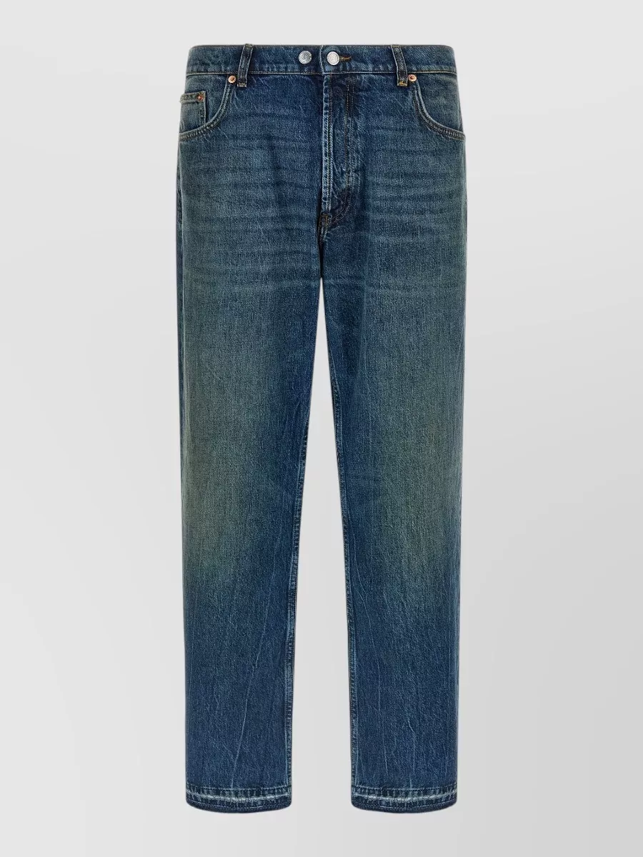 Department 5 denim cropped wide-leg straight-leg jeans