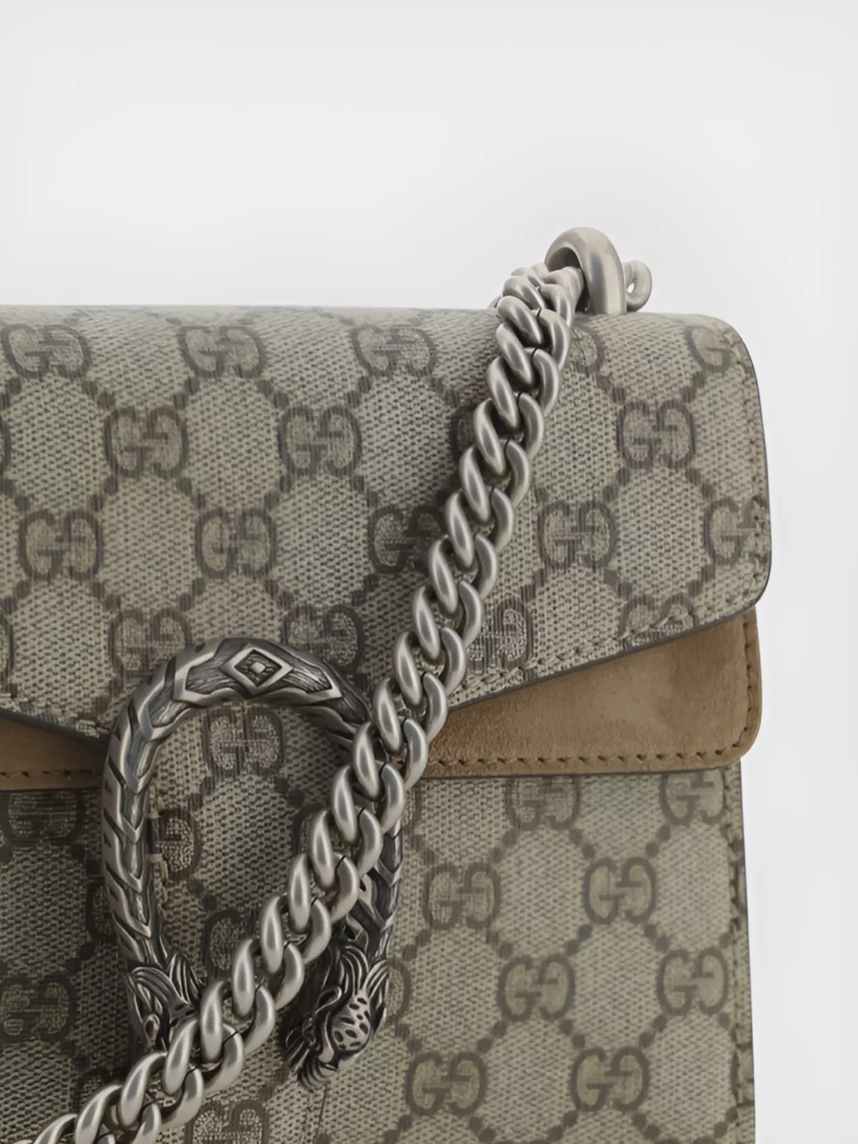 Gucci Shoulder Bag With Buckle Detail And Chain Strap
