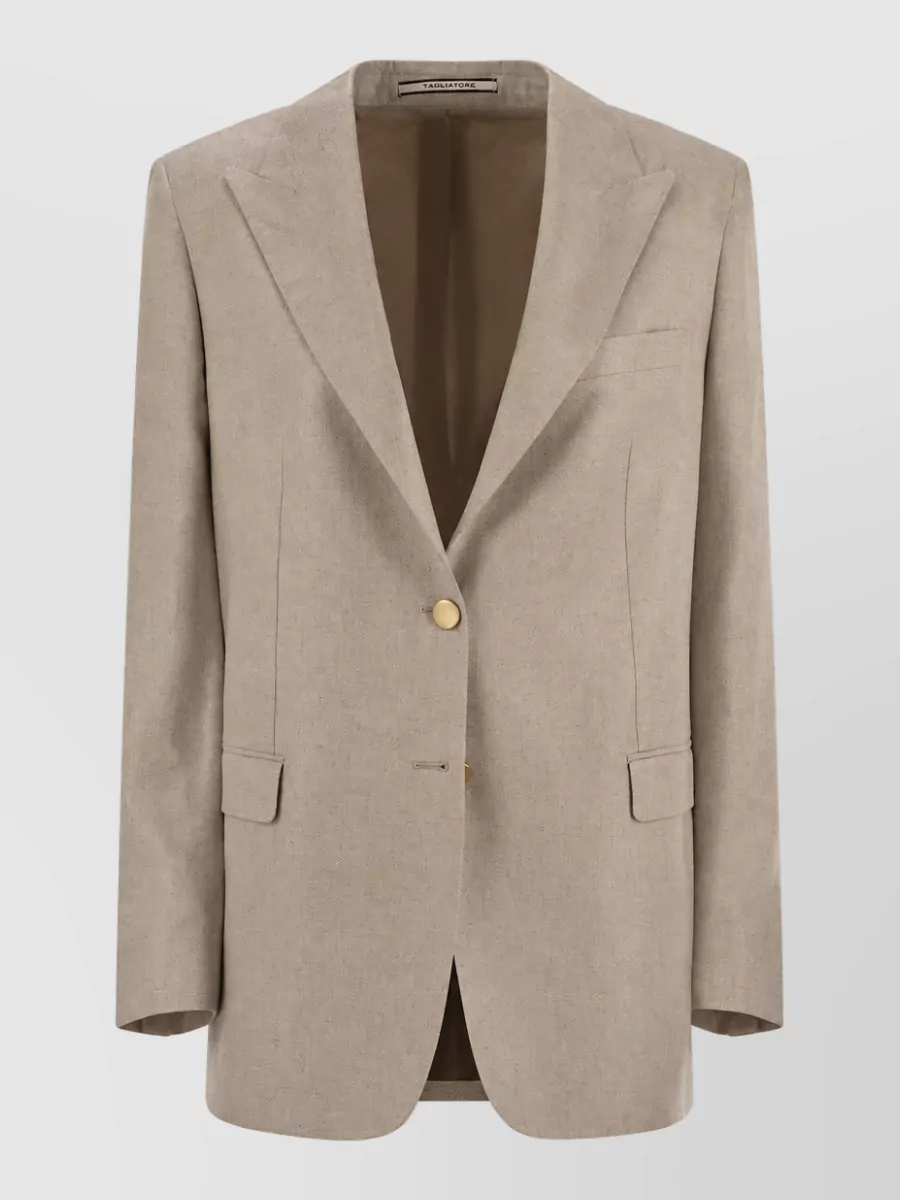 Tagliatore silk single-breasted suit jacket