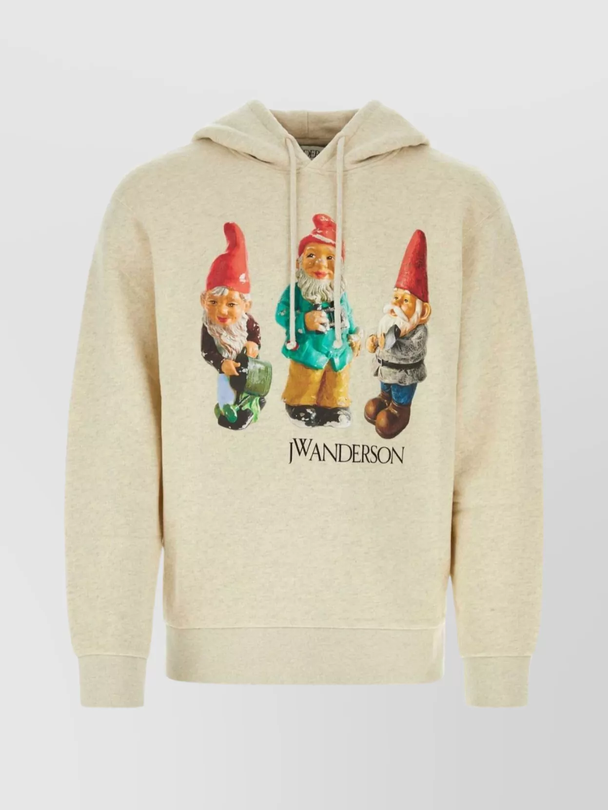 Shop Jw Anderson Gnome Trio Hooded Sand Cotton Sweatshirt In Beige