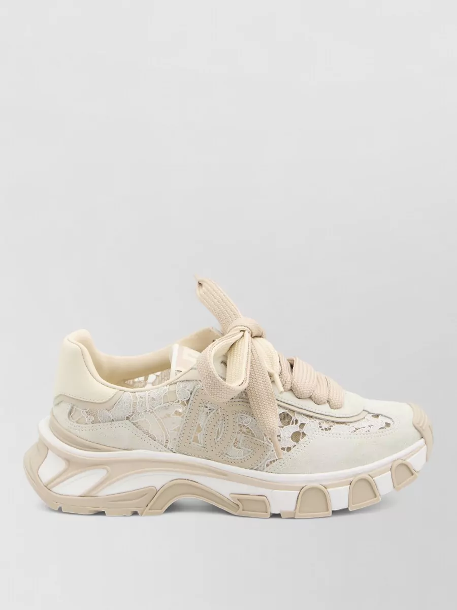 Dolce&Gabbana Lace And Suede Low-Top Sneakers