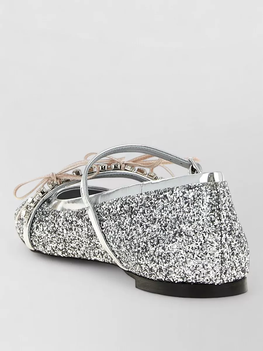 Jimmy Choo Glitter Fabric Ballet Flats
