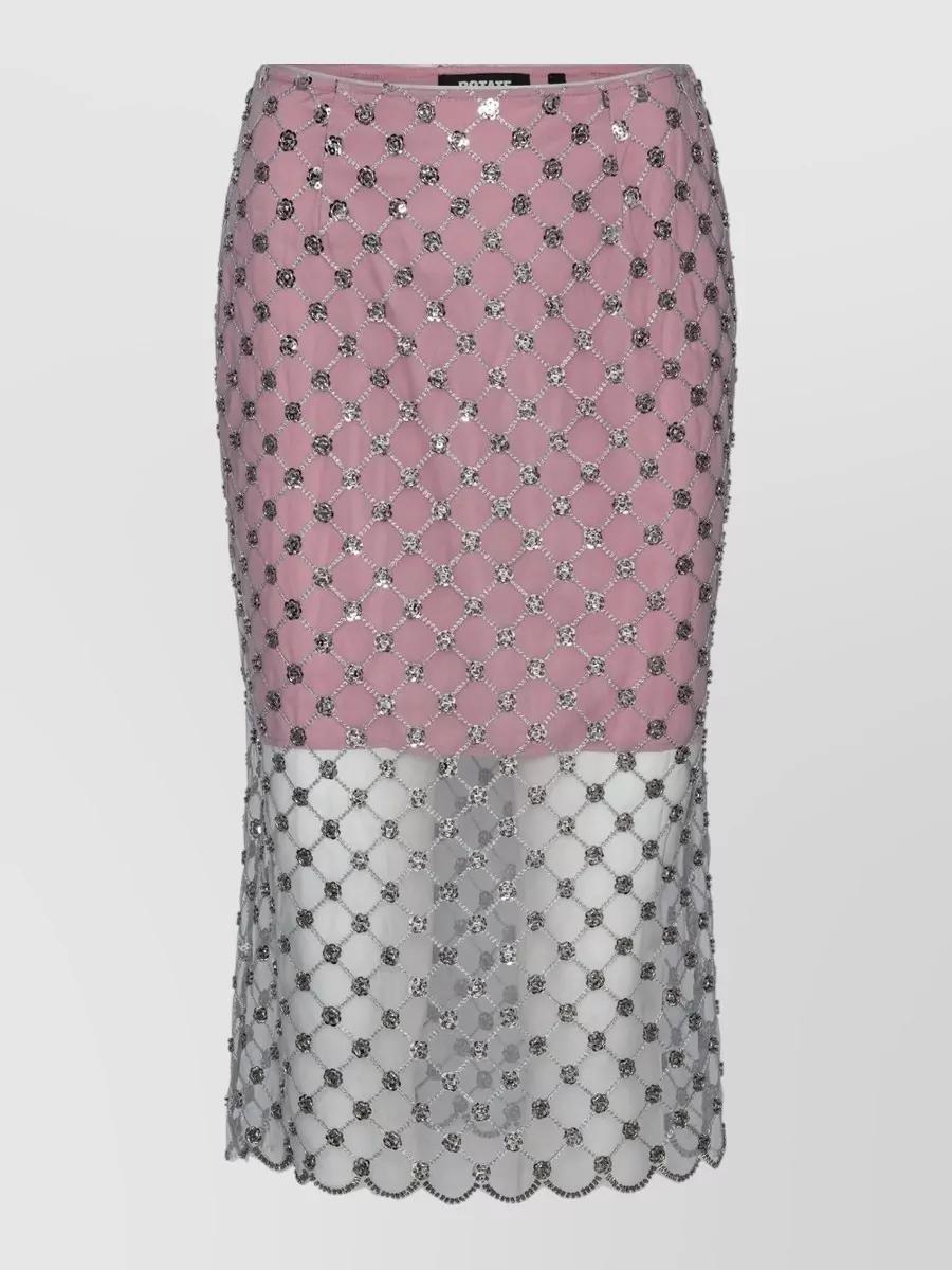 Rotate sequin floral midi skirt