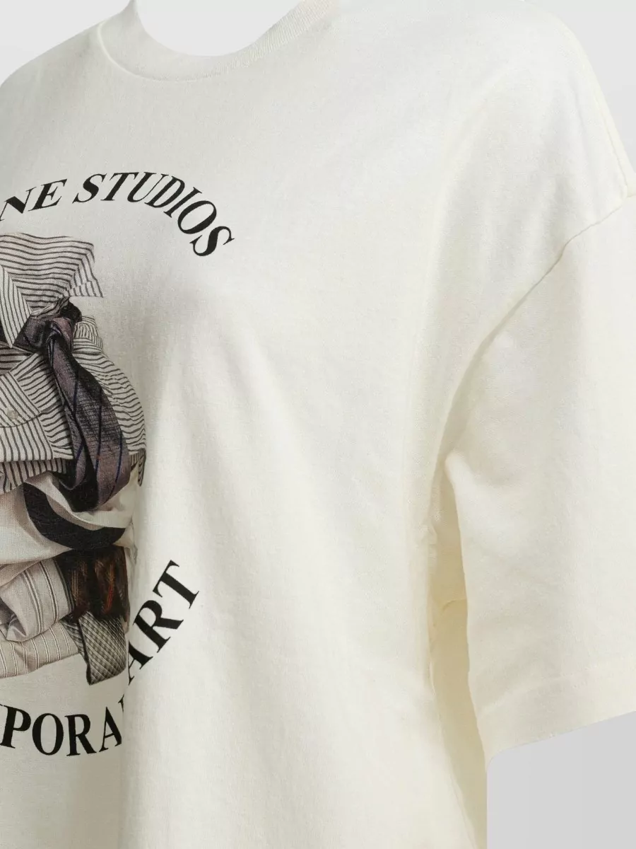 Acne Studios Oversized Crew Neck Graphic Print T Shirt