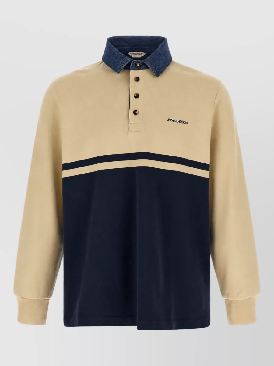 JW Anderson cotton contrast collar polo shirt