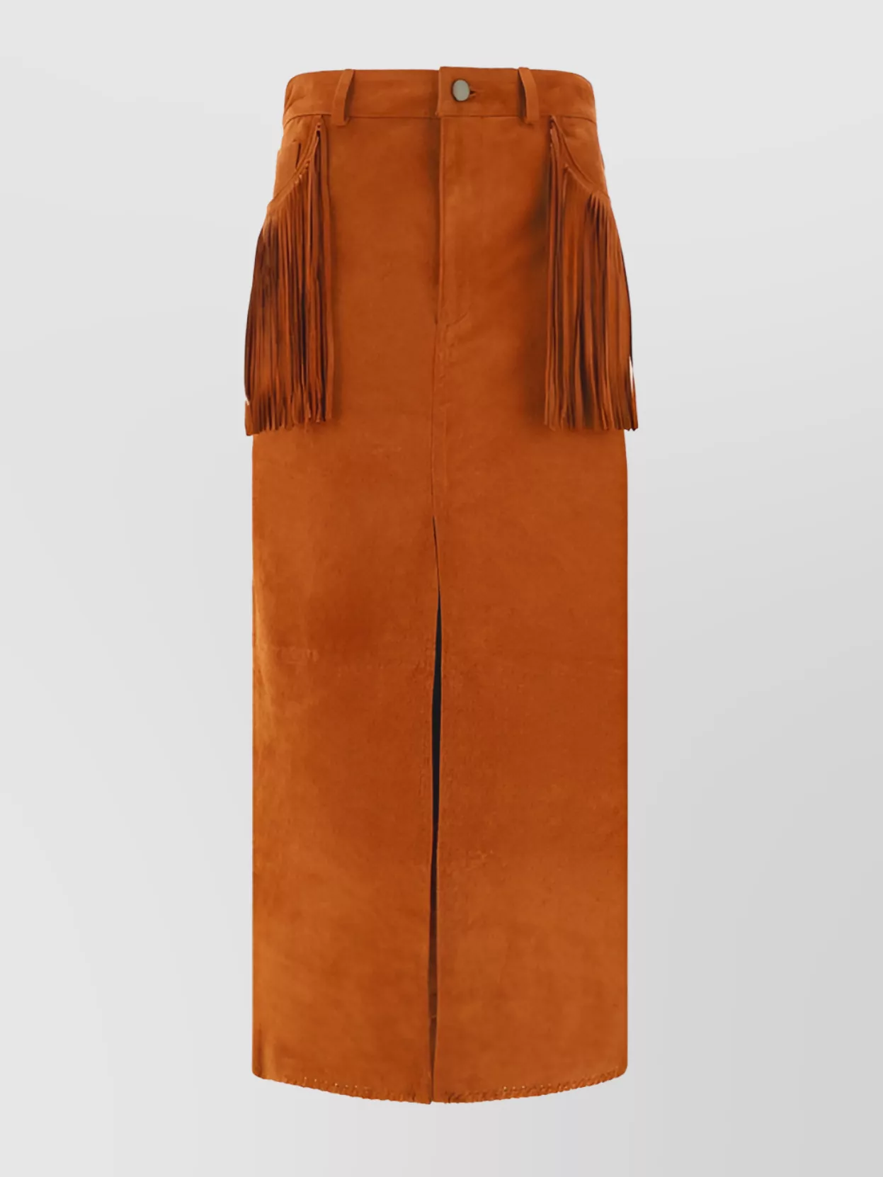 Shop Wild Cashmere Leather Skirt Fringe Detail