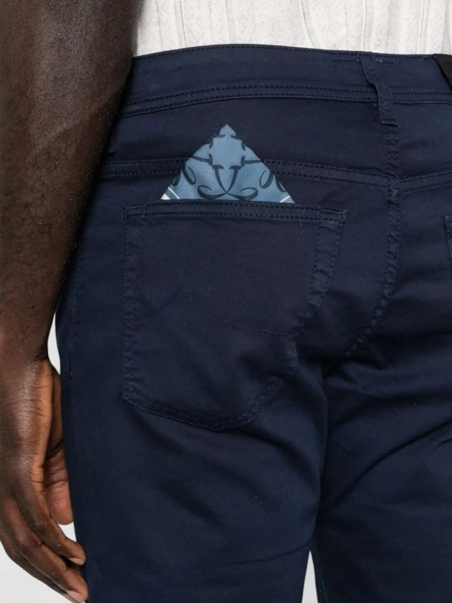 Jacob Cohen Straight Leg Trousers Belt Loops Front Back Pockets