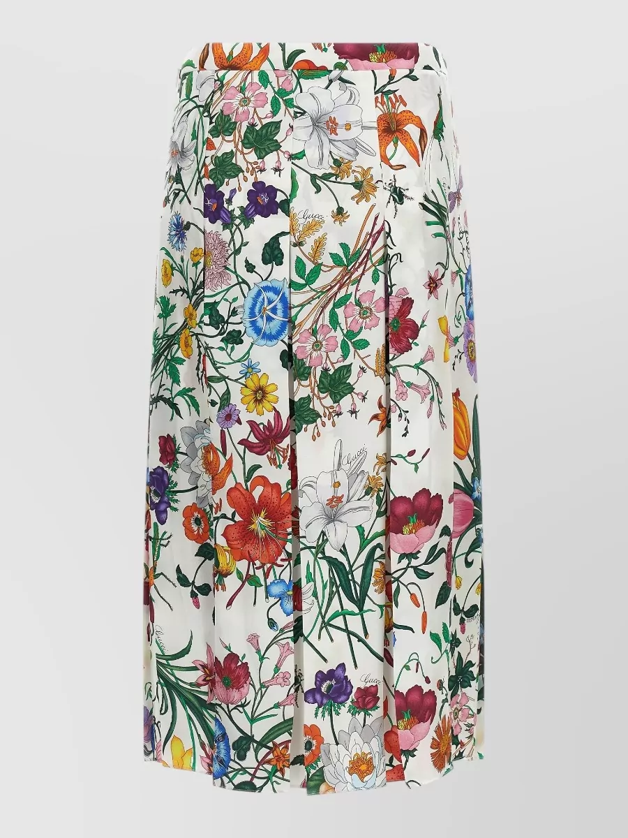 Gucci Silk Pleated Midi Skirt