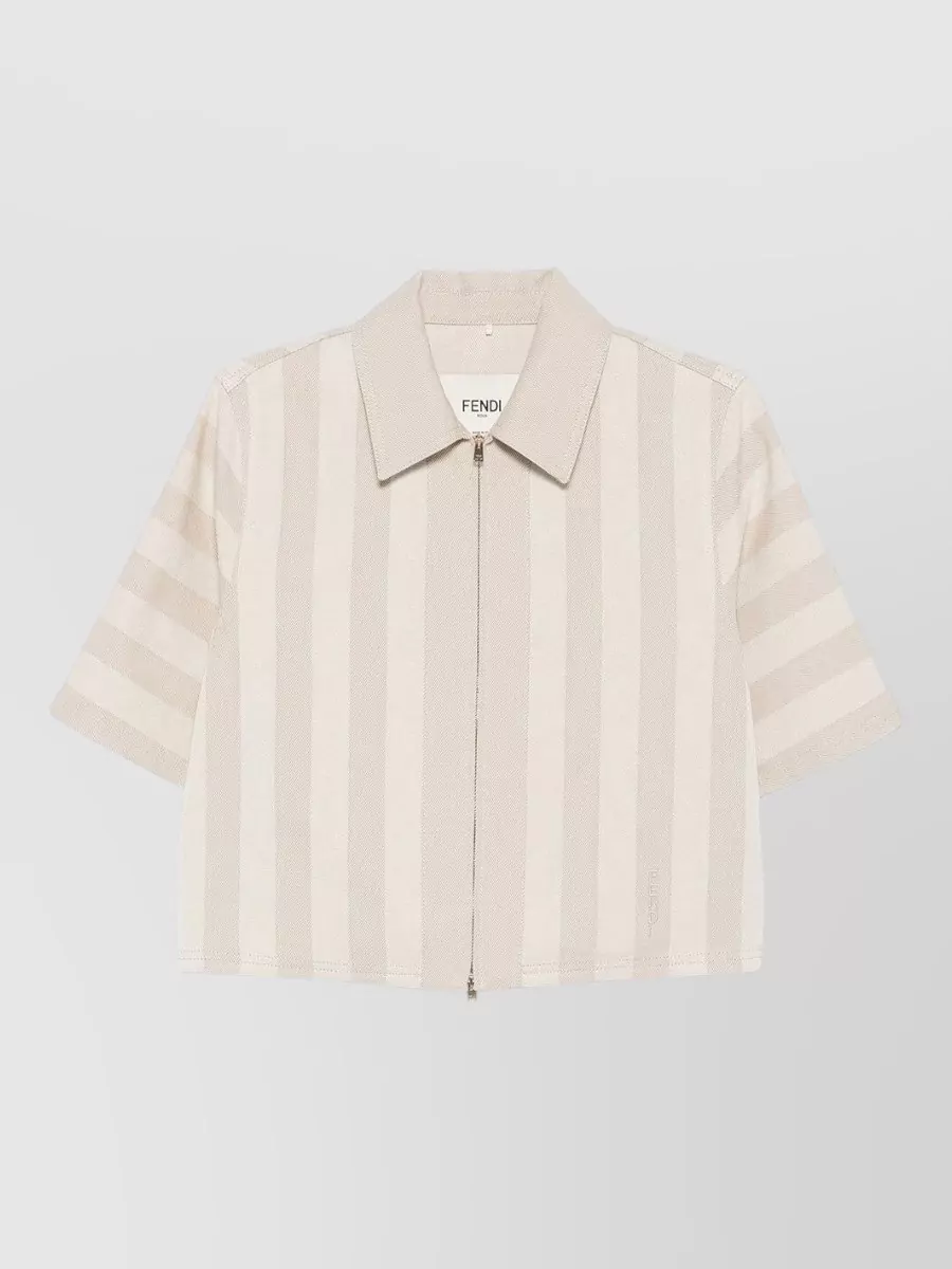 Fendi cotton drill cropped jacket