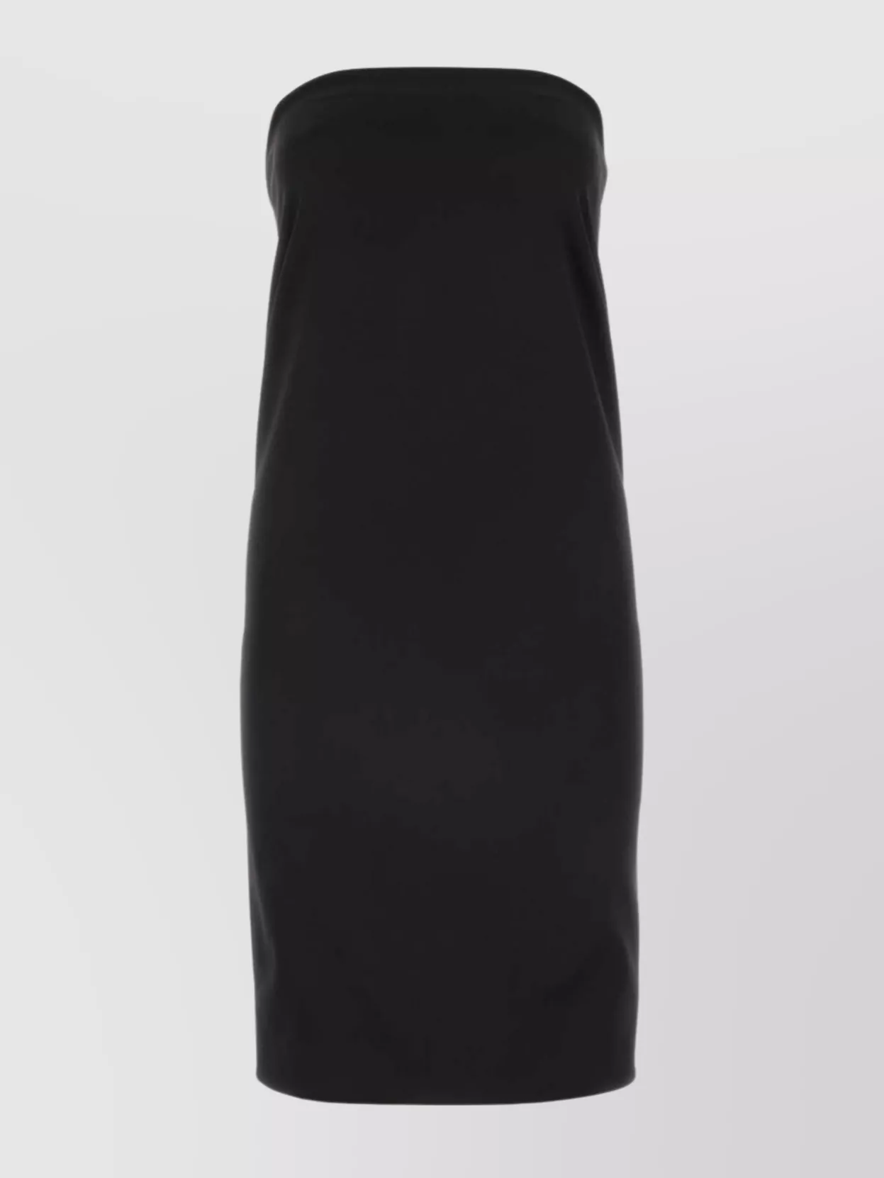 Saint Laurent Stretch Silk Strapless Dress With Draped Detailing In Black