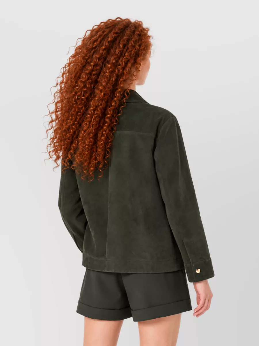 S Max Mara Leather Single Breasted Coat