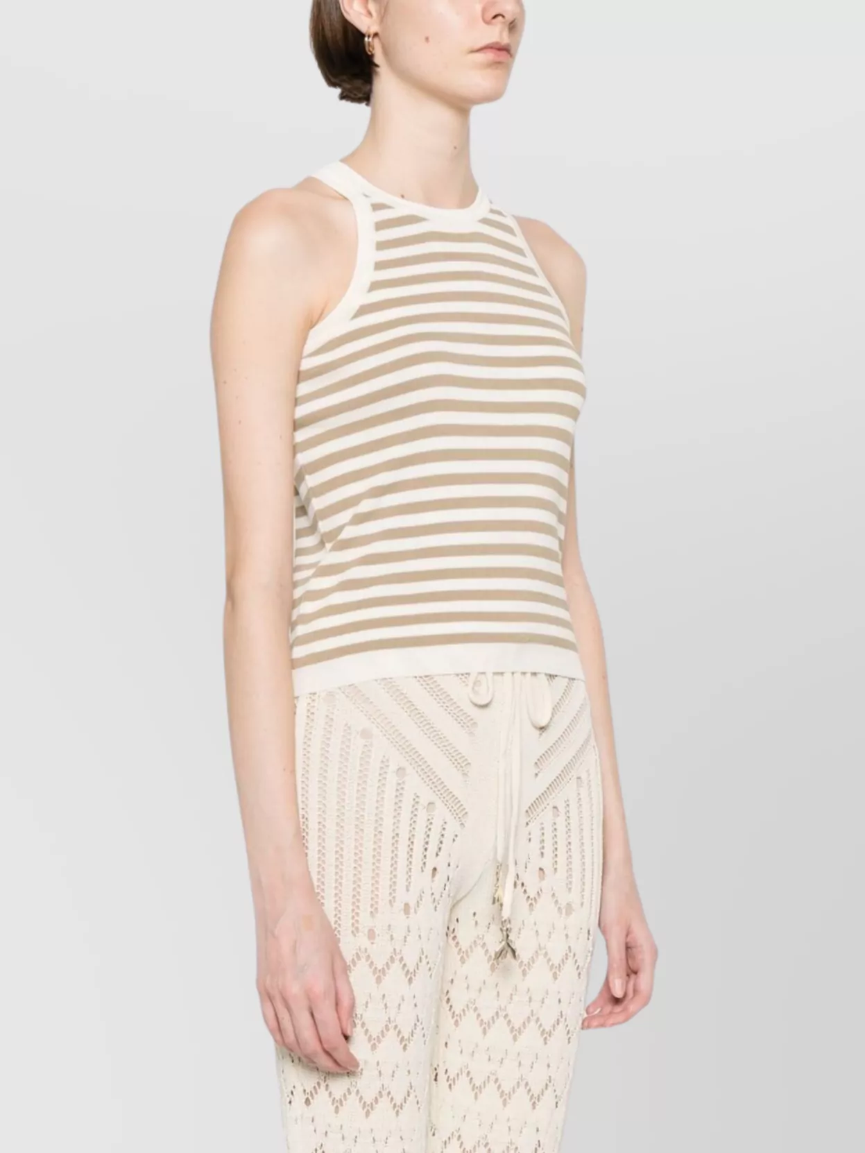 Max Mara Halterneck Ribbed Striped Sleeveless Knitwear
