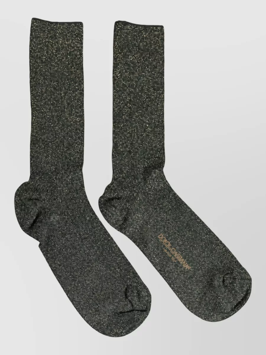 Dolce&Gabbana Viscose Logo Mid Calf Socks
