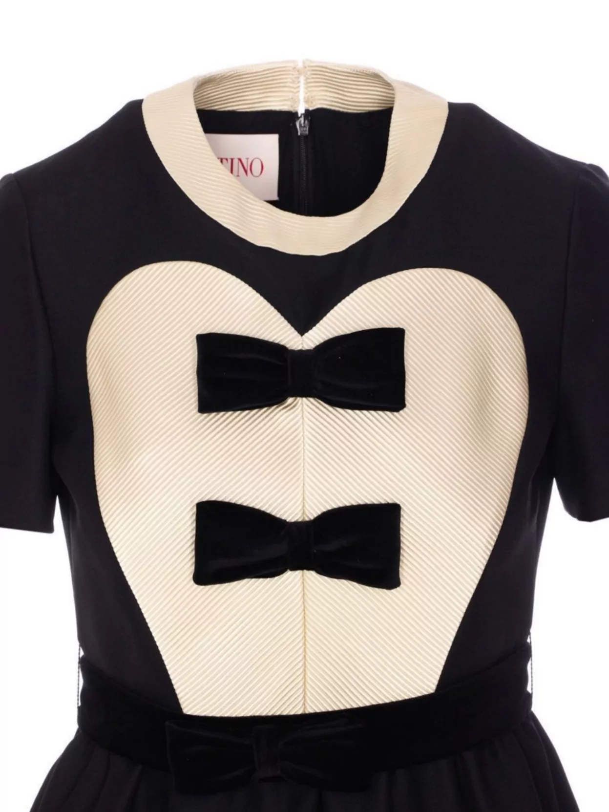 Valentino Double-bow Mini Dress In Wool