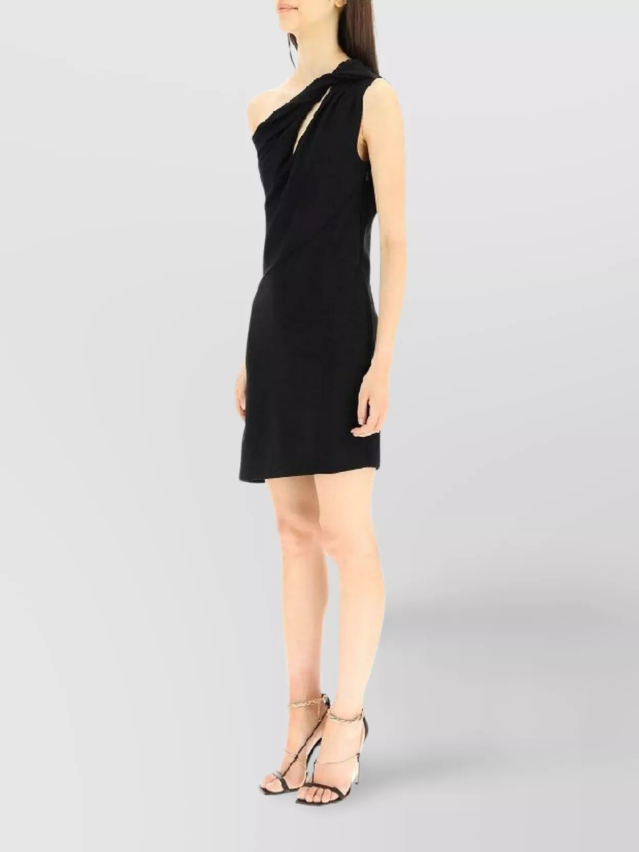 Givenchy Single Shoulder Draped Knee-Length Dress